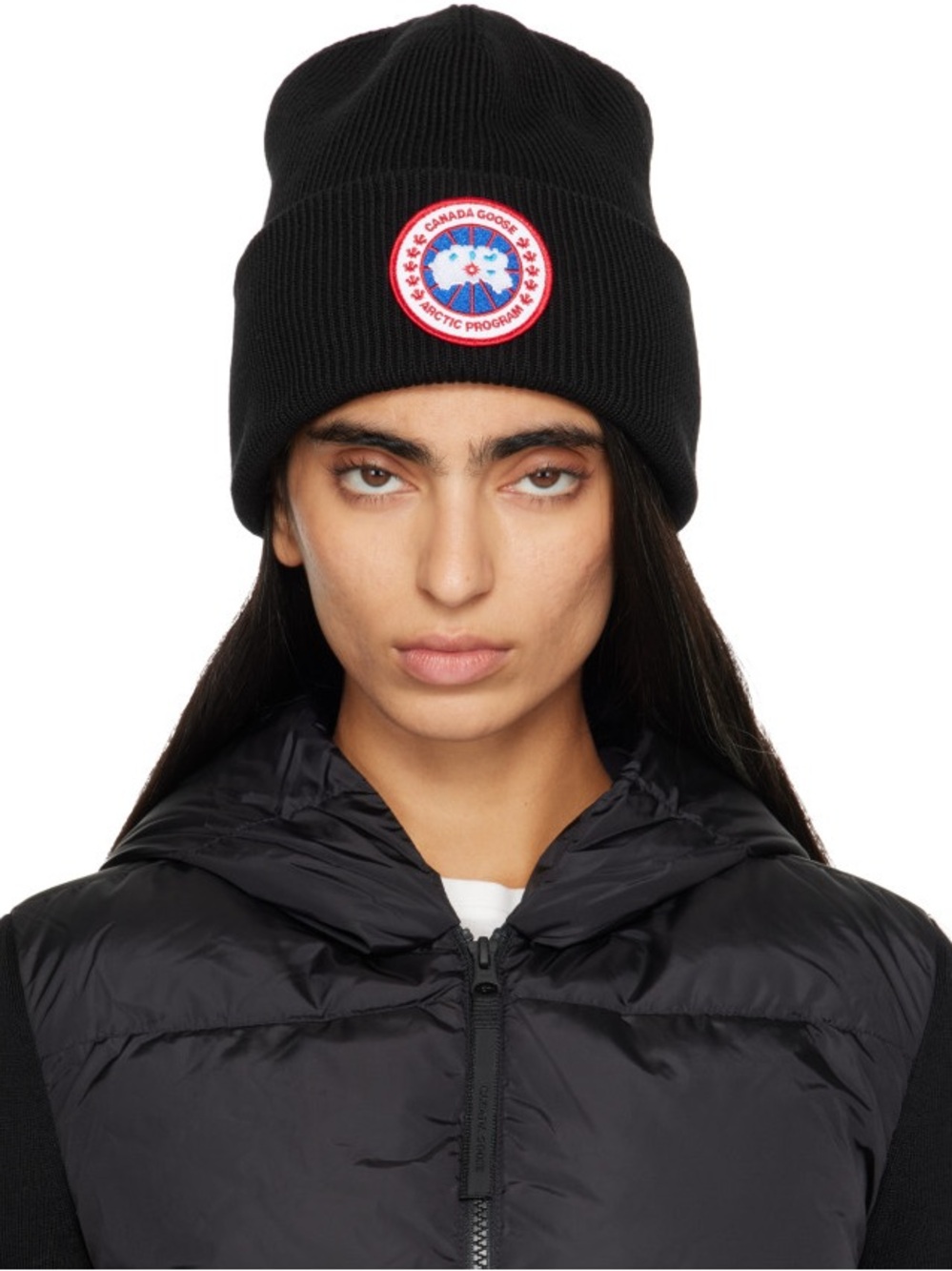 Canada Goose Arctic Logo Patch Wool Beanie Warm Hat Cover